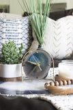 Teal Agate Desk Clock