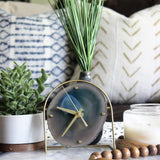 Teal Agate Desk Clock