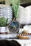 Teal Agate Desk Clock