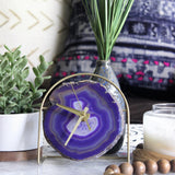 Purple Agate Desk Clock