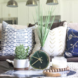 Olive Green Agate Desk Clock