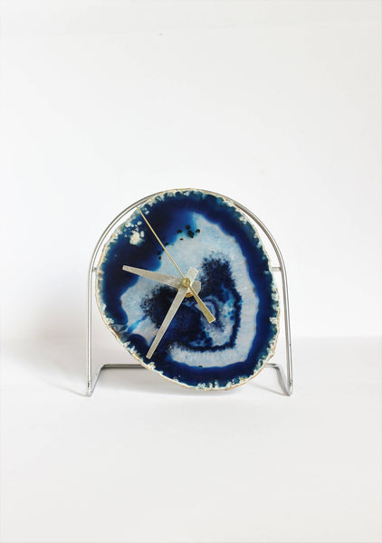Cobalt Blue Agate Desk Clock