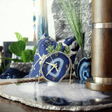 Blue Agate Desk Clock