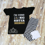 I'm Going to Be a Big Sister Birth Announcement Personalized Shirt Girl Birthday Baby Shower Gift Toddler Shirt