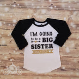 I'm Going to Be a Big Sister Birth Announcement Personalized Shirt Girl Birthday Baby Shower Gift Toddler Shirt