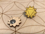 Solar Plexus Chakra Wooden Stud Earrings - Painted or Natural - 3rd Chakra - Yellow - Manipura
