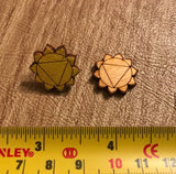 Solar Plexus Chakra Wooden Stud Earrings - Painted or Natural - 3rd Chakra - Yellow - Manipura