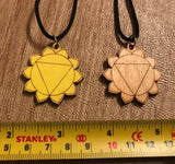 Solar Plexus Chakra Wooden Pendant Necklace - Painted or Natural - 3rd Chakra - Yellow - Manipura