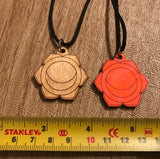 Sacral Chakra Wooden Pendant Necklace - Painted or Natural - 2nd Chakra - Orange - Svadhishthana
