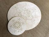 Crystal Grid - Metatron's Cube - 6 or 12 Inches - Birch Wood