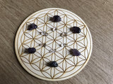Crystal Grid - Flower of Life - 6 or 12 Inches - Birch Wood