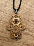 Wooden Hamsa Pendant - Fatima Hand - Small and Large - Birch Wood