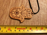 Wooden Hamsa Pendant - Fatima Hand - Small and Large - Birch Wood