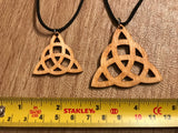 Triquetra Wooden Pendant - Small and Large - Natural Birch Stained