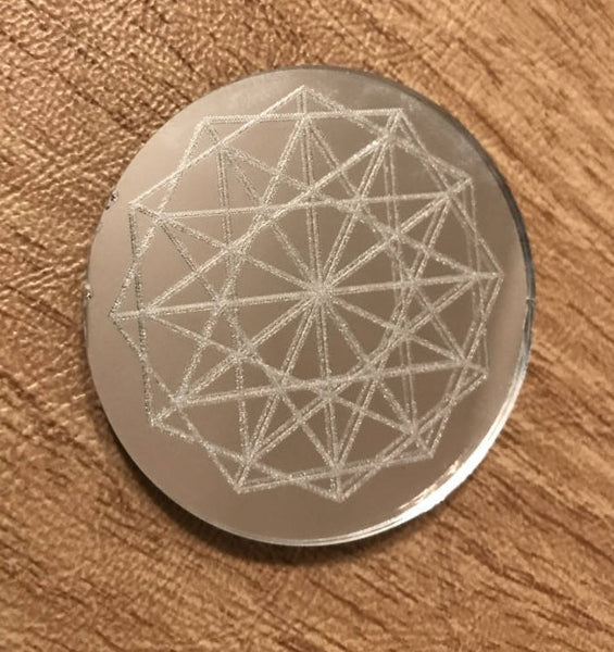 Sacred Geometry Mirror Magnet - 2 inches