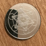 Metatron's Cube Sacred Geometry Mirror Magnet - 2 inches