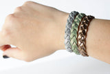 Braided Leather Bracelet Trio/Classic Neutrals