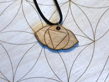 Third Eye Chakra Wooden Pendant - Painted or Natural -6th Chakra - Indigo - Ajna