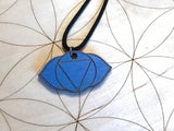 Third Eye Chakra Wooden Pendant - Painted or Natural -6th Chakra - Indigo - Ajna