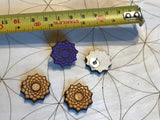 Crown Chakra Wooden Earrings - Painted or Natural -6th Chakra - Purple - Sahasrara - Violet