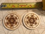 Metatron's Cube Sacred Geometry Wood Magnet - 2 inches