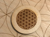 Flower of Life - Sacred Geometry Wood Magnet - 2 inches