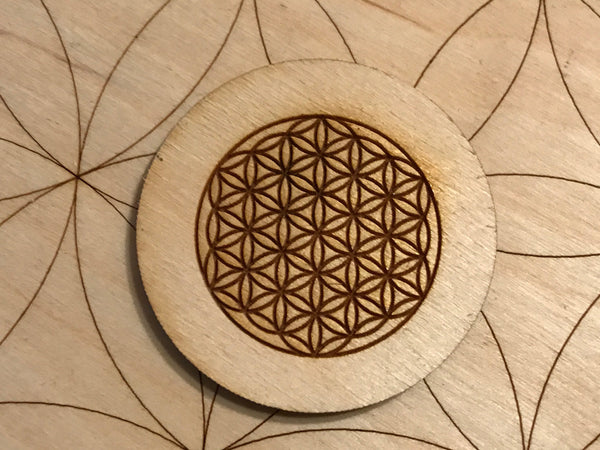 Flower of Life - Sacred Geometry Wood Magnet - 2 inches