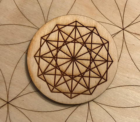 Sacred Geometry Wood Magnet - 2 inches