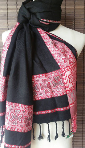 Black Pashmina scarf, silk blend shawl, pashmina scarf, brides maid scarf, pashmina silk stole, Ethnic scarf, women scarf, xmas gift for her