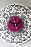 12" Henna Style Pink Agate Wall Clock (Silent)