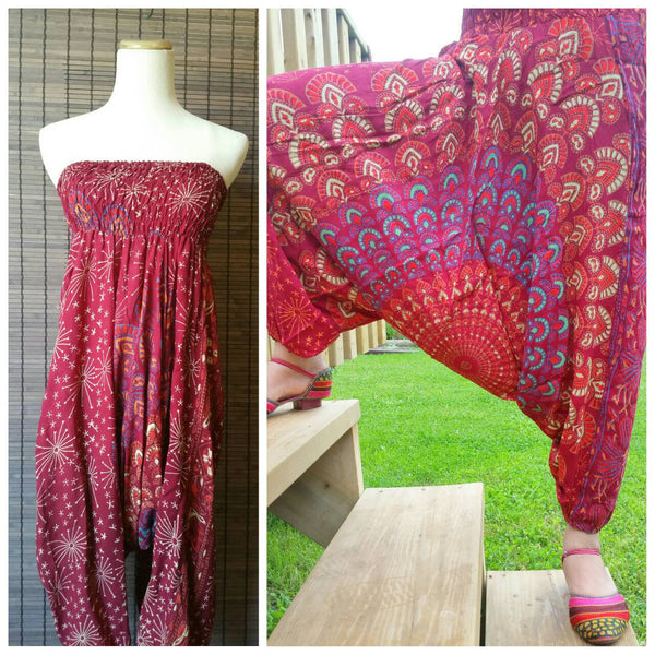 Harem pant, Harem Boho pant, Mandala Harem pant, Printed Harem pant, Boho fashion, Bohemian fashion, xmas gift for her, Beach pant