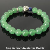 Men's Women Natural Aventurine Quartz Lapis Lazuli Bracelet 925 Sterling Silver Lotus Bead DiyNotion BR1134