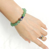 Men's Women Natural Aventurine Quartz Lapis Lazuli Bracelet 925 Sterling Silver Lotus Bead DiyNotion BR1134