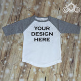 Fourth of July, 4th of July, Unisex Gray Baseball Raglan Shirt, Personalized, Monogram Shirt, Birthday Shirt, Toddler Shirt