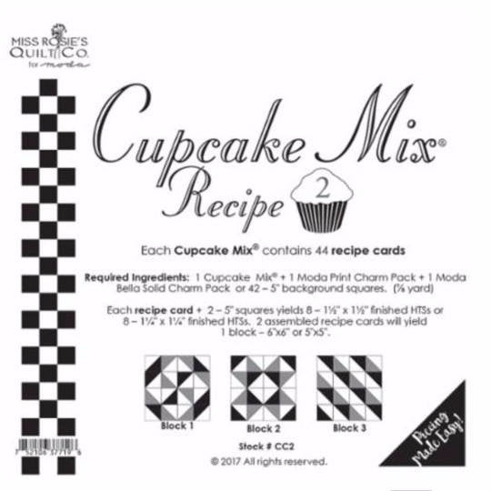 Cupcake Mix Recipe 2 by Miss Rosie's Quilt Co. for Moda Fabrics - Each Recipe Pad contains 44 Recipe Cards