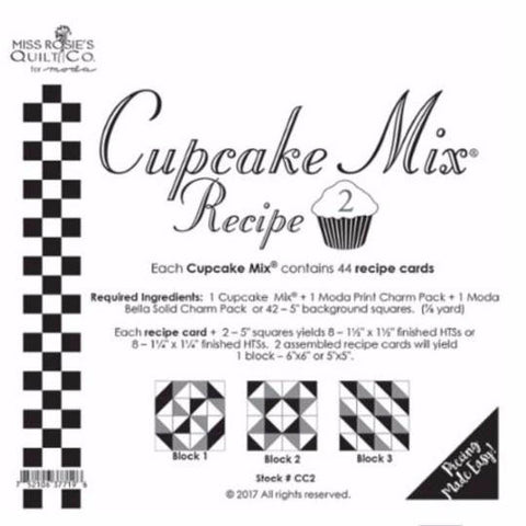 Cupcake Mix Recipe 2 by Miss Rosie's Quilt Co. for Moda Fabrics - Each Recipe Pad contains 44 Recipe Cards