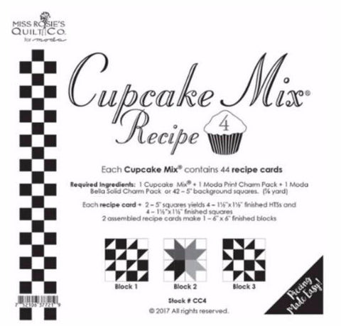 Cupcake Mix Recipe 4 by Miss Rosie's Quilt Co. for Moda Fabrics - Each Recipe Pad contains 44 Recipe Cards1