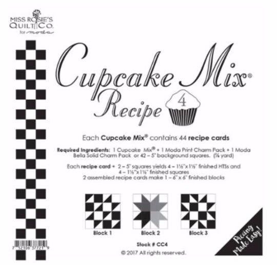 Cupcake Mix Recipe 4 by Miss Rosie's Quilt Co. for Moda Fabrics - Each Recipe Pad contains 44 Recipe Cards1