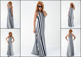 Woman Long dress/Long striped dress/Maxi dress/Open back dress /Summer dress/Sleeveless dress
