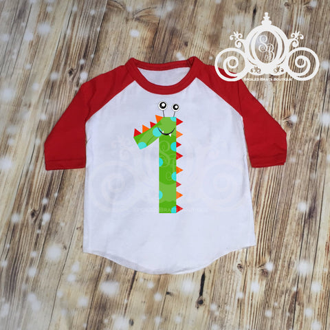 Monster Birthday Bodysuit, Raglan or TShirt Personalized with Number and Name