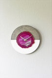 KISMET Design | 8" Pink Agate Wall Clock (Silent)