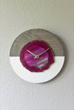 KISMET Design | 8" Pink Agate Wall Clock (Silent)