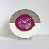 KISMET Design | 8" Pink Agate Wall Clock (Silent)