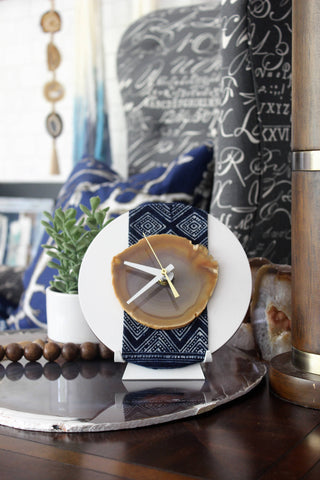 The Em Boheme Design | 7" Natural Agate Desk Clock