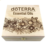 dōTERRA Butterflies and Flowers - Essential Oil Storage Box 25 Slot 15ml - Pine - Custom Laser Engravings - Host Gift New Advocate Gift