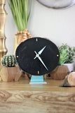 8" Black Agate Desk Clock
