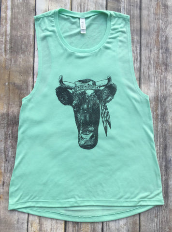 Cowgirl Tank Top, Western Birthday Shirt, Cow Shirt, Cattle Shirt, Cowboy Shirt, Festival Shirt, Cowboy Birthday, Fair Shirt, Women's Tank