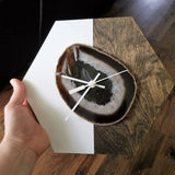 KISMET Design | 10" Black Agate Hex Wall Clock (Silent)