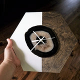 KISMET Design | 12" Black Agate Hex Wall Clock