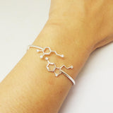 Serotonin and Dopamine Molecule Bangle